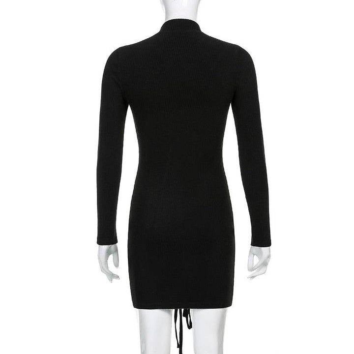Ive Black Tie Up Dress - Bella Chix Co