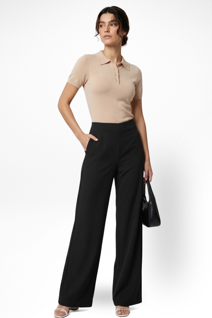 Boss Babe High Waist Wide Leg Pants - Black