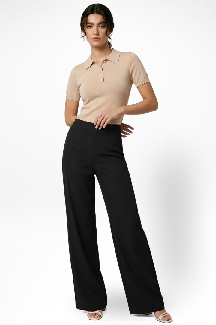 Boss Babe High Waist Wide Leg Pants - Black