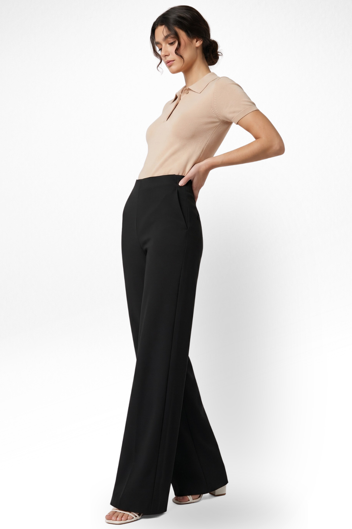Boss Babe High Waist Wide Leg Pants - Black