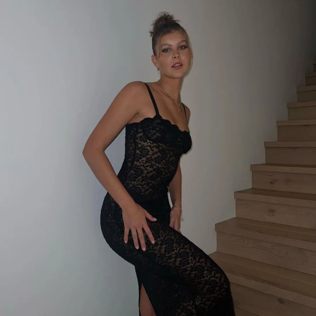 Carolyn Lace Up Maxi Dress