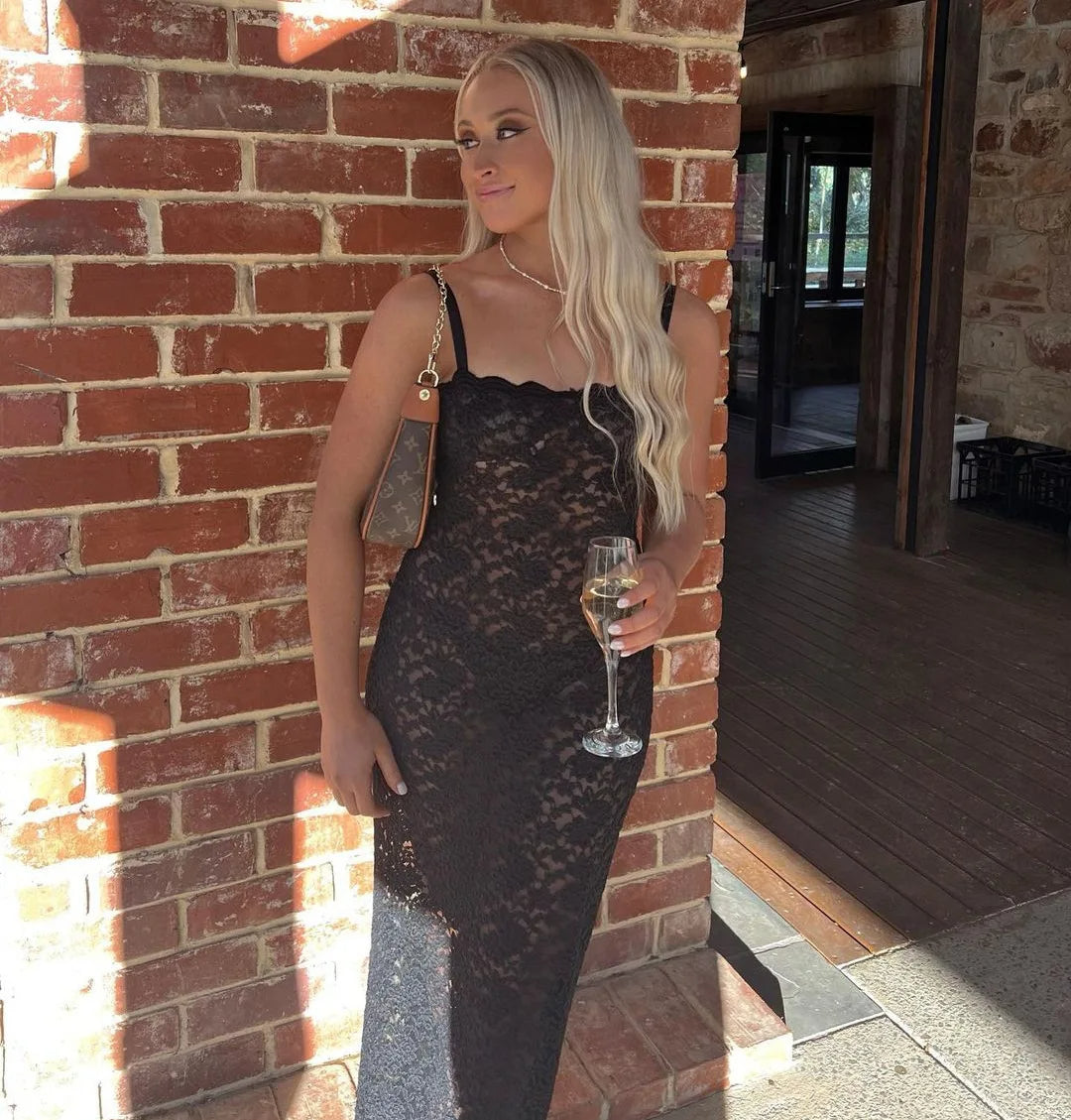 Carolyn Lace Up Maxi Dress