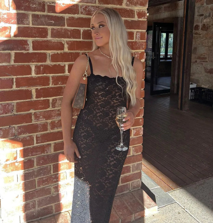 Carolyn Lace Up Maxi Dress