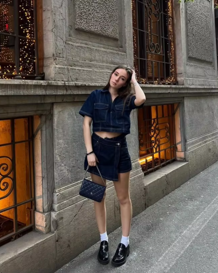 Uncommon Cropped Shirt Denim Set