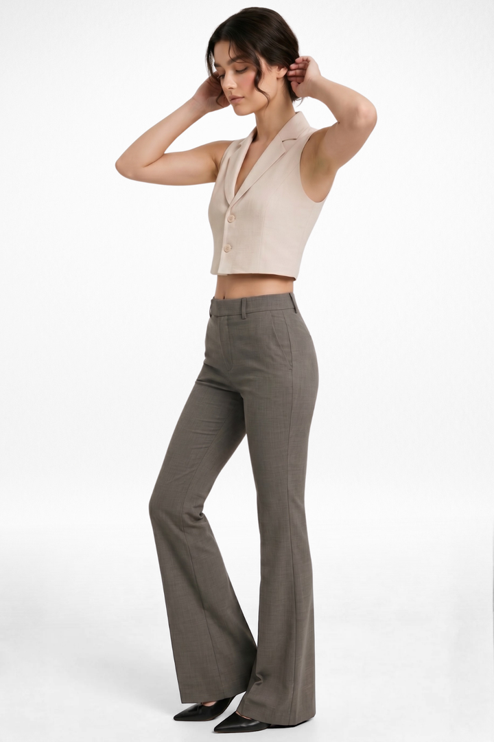 Forge Formal Bootcut Trousers - Stone Brown