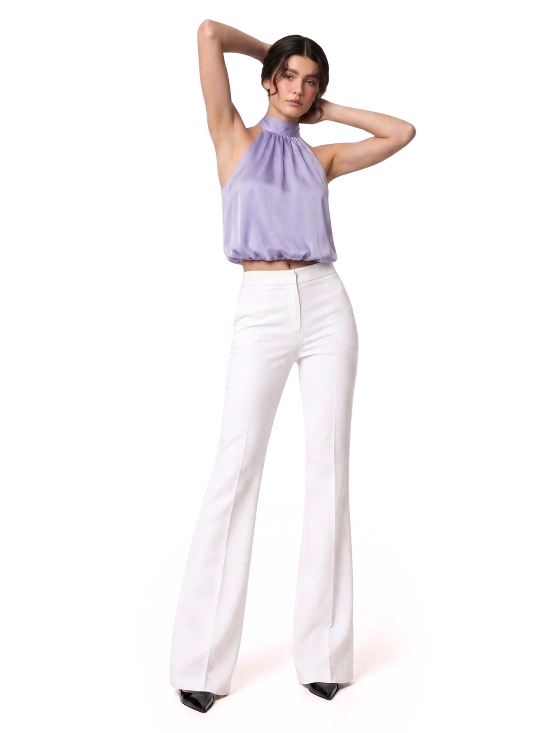 Swiss Sculpt Stretchable BootCut Flare Pants - White