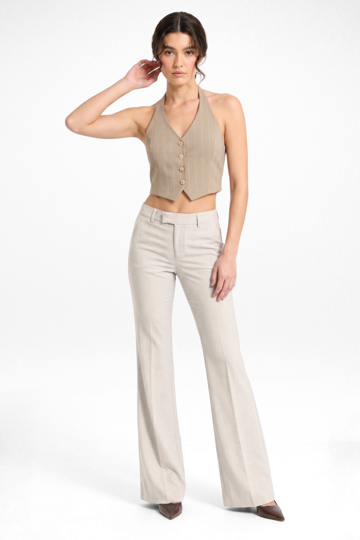 Forge Formal Bootcut Trousers - Beige