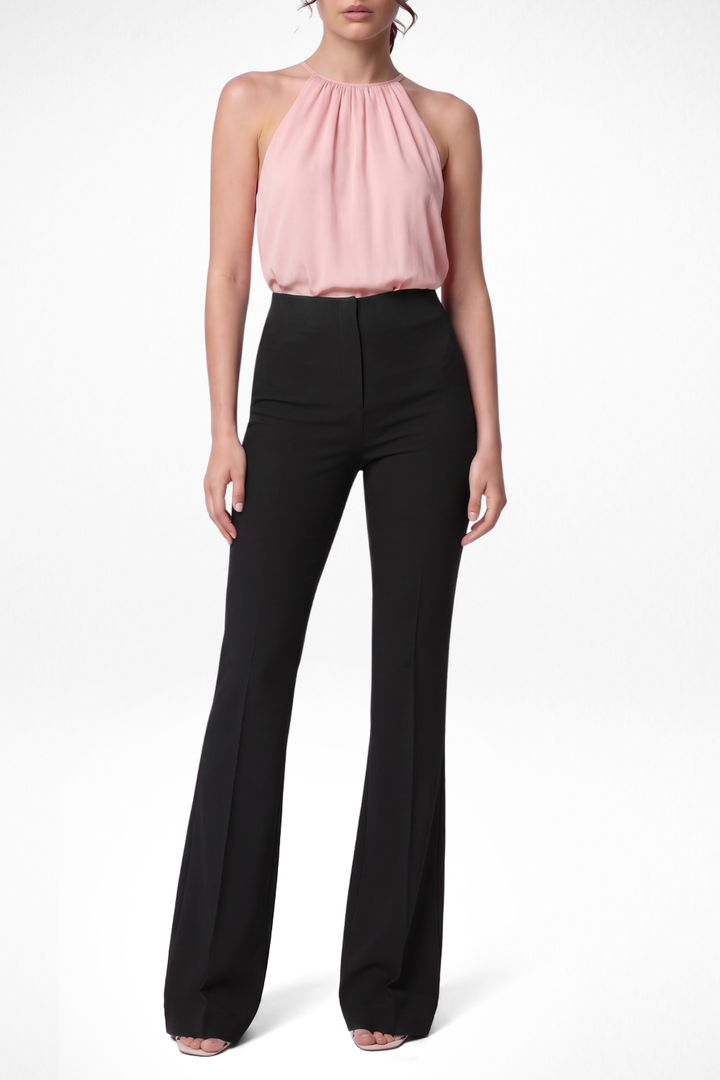 Ivy Sculpted High Waist Bootcut Trousers - Black