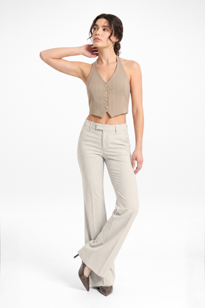 Forge Formal Bootcut Trousers - Beige