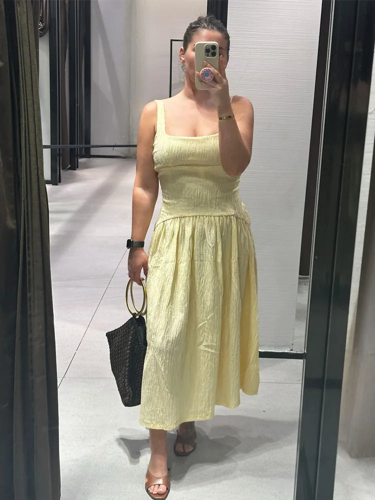 Country Belle Pleated Midi Dress