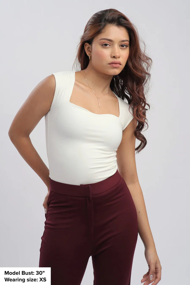 Sia Sweetheart Neckline Top - Egg White