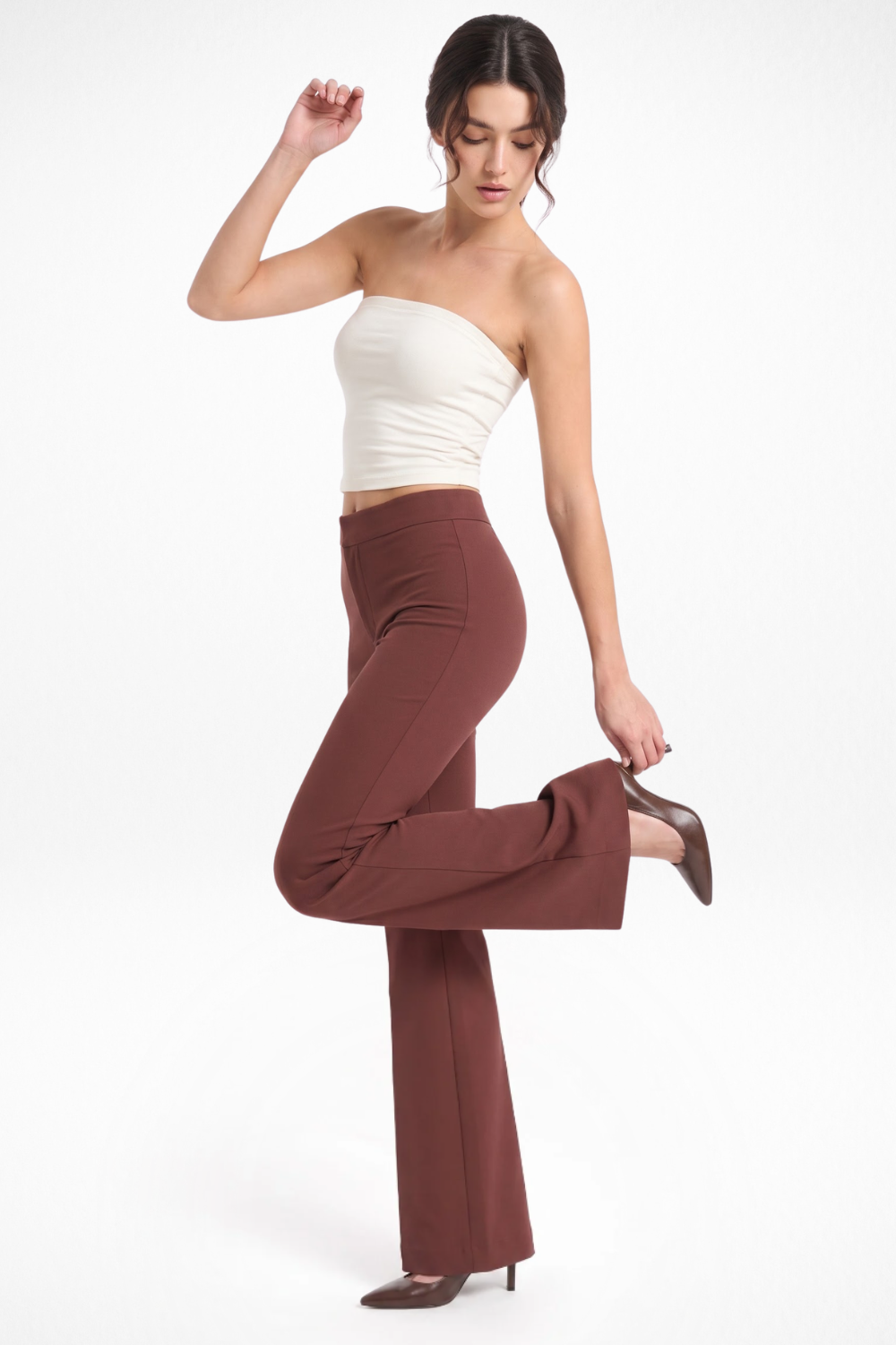 Swiss Sculpt Stretchable BootCut Flare Pants - Maroon