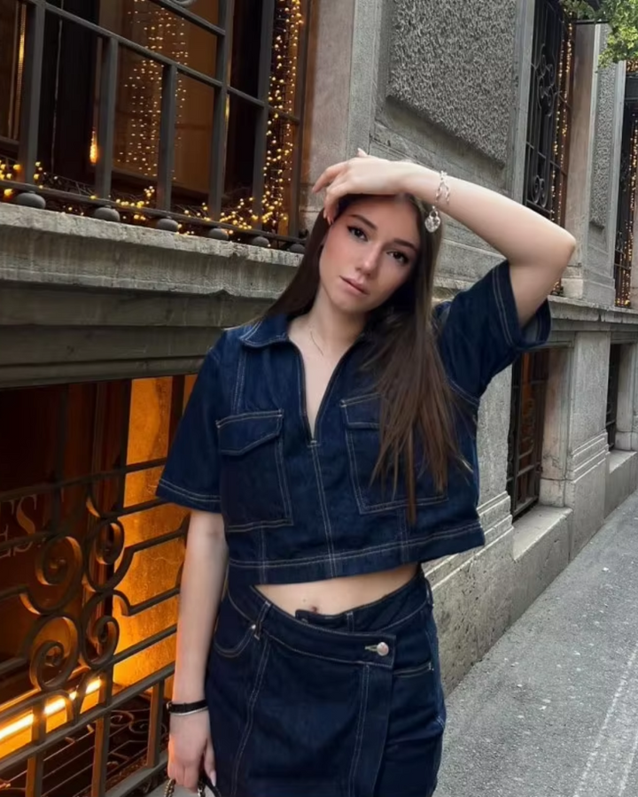 Uncommon Cropped Shirt Denim Set