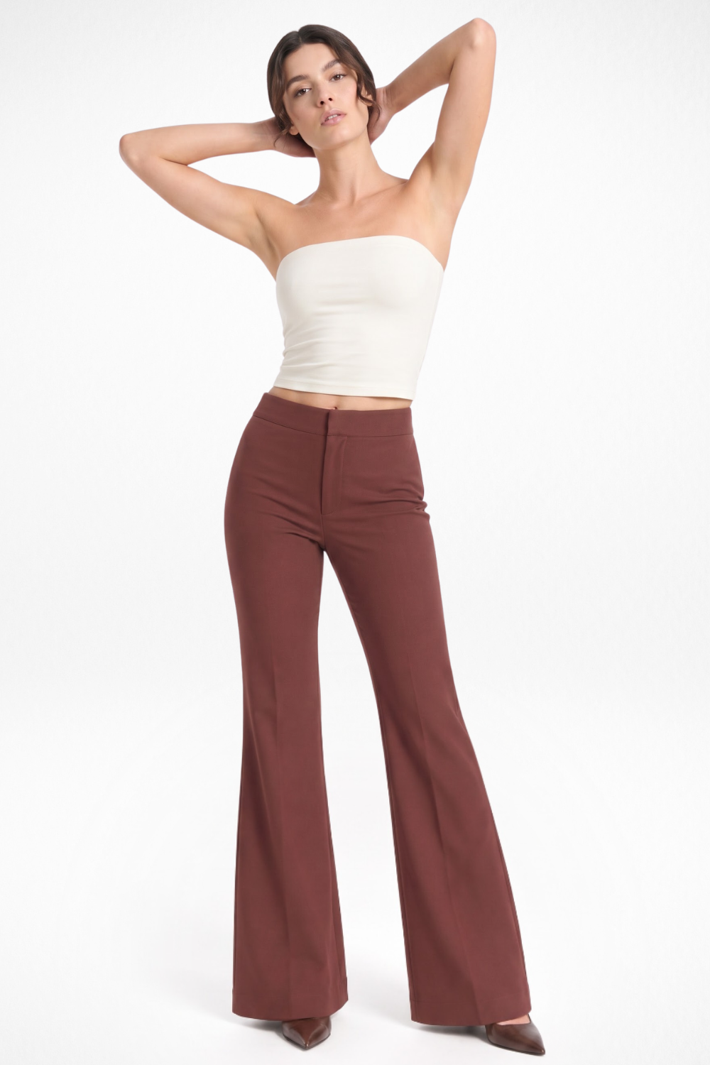 Swiss Sculpt Stretchable BootCut Flare Pants - Maroon