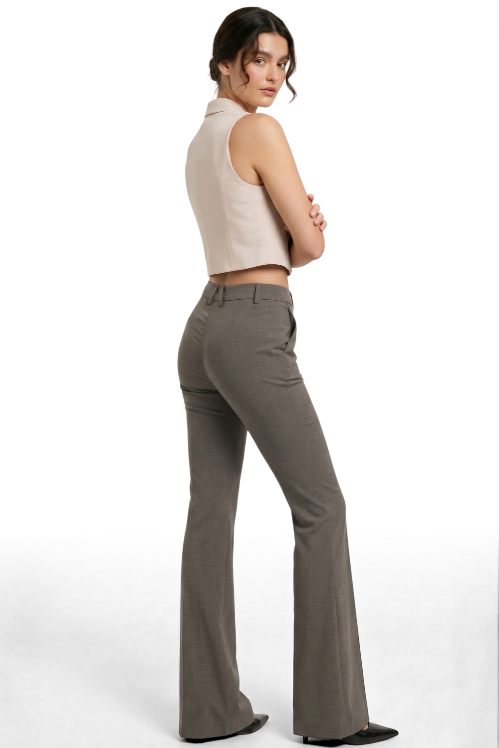 Forge Formal Bootcut Trousers - Stone Brown