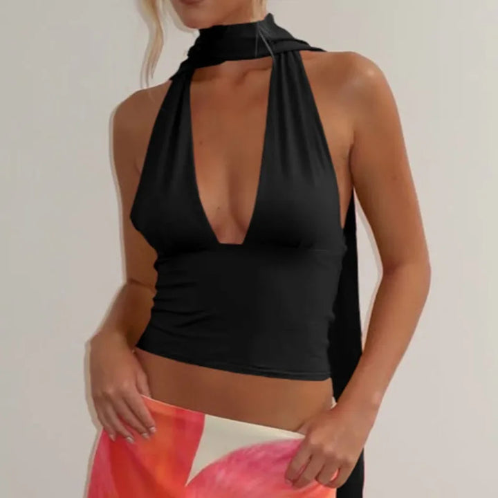 Mina Backless Scarf Tank Top