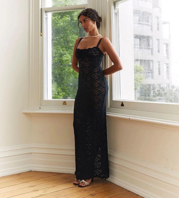 Carolyn Lace Up Maxi Dress