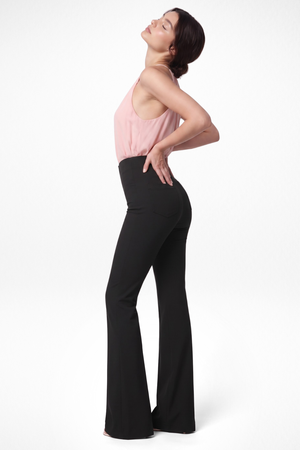 Ivy Sculpted High Waist Bootcut Trousers - Black