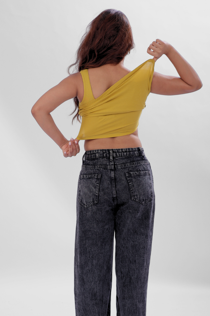The 'Unhooked' Inbuilt Bra Top - Mustard Yellow