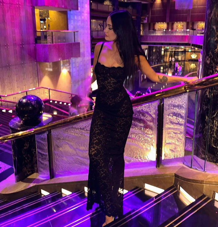 Carolyn Lace Up Maxi Dress