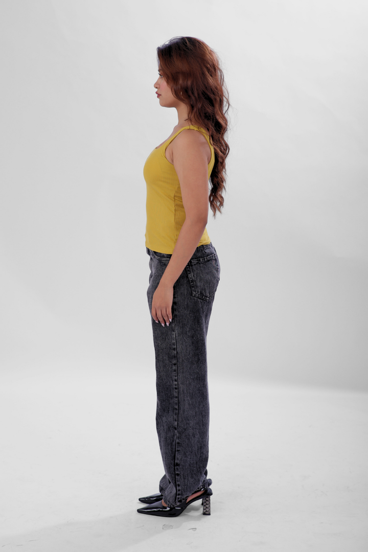 The 'Unhooked' Inbuilt Bra Top - Mustard Yellow