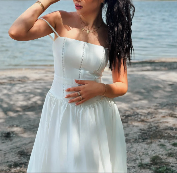 Maura Classic White Flare Dress