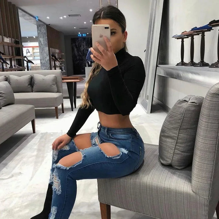Estrella Turtleneck Crop Top
