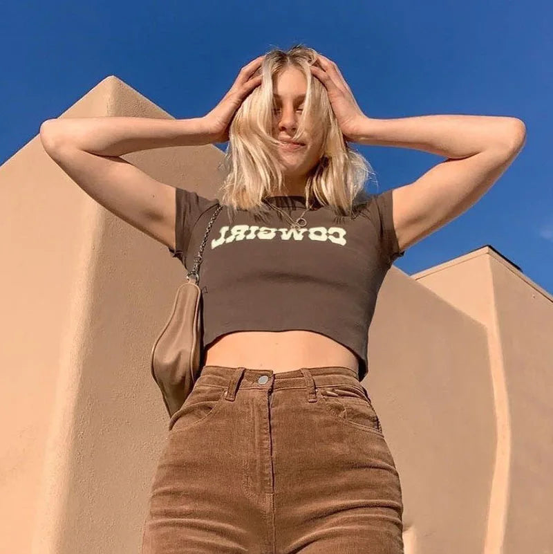 Cowgirl O Neck Crop Top