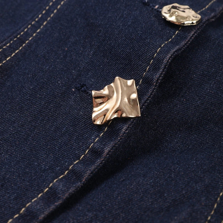 Office Era Square Neck Denim Set