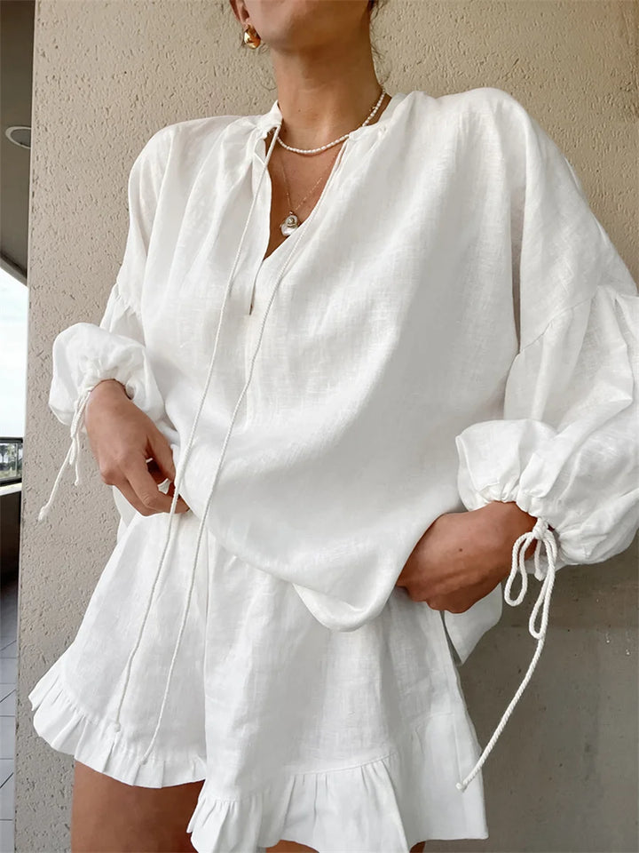Brixley Loose Ruffle Shorts Set