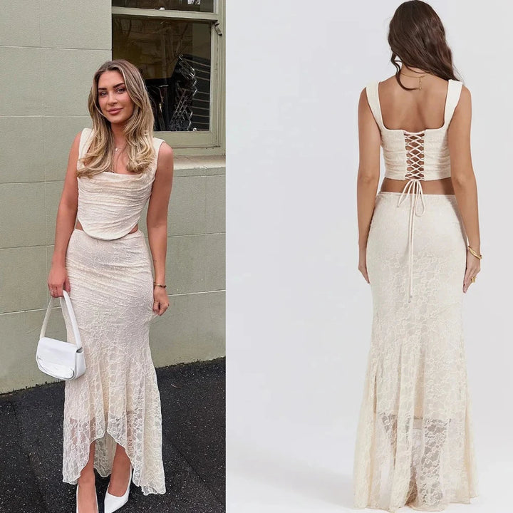 Monaco Lace Up Skirt Set
