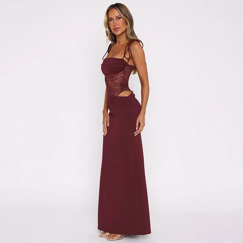 Rylin Lace Cut Out Maxi Dress