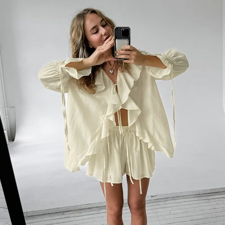 Edith Ruffled Shorts Set