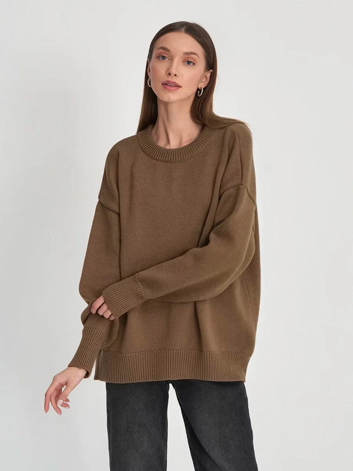 Roll With The Flow O Neck Knitted Pullover