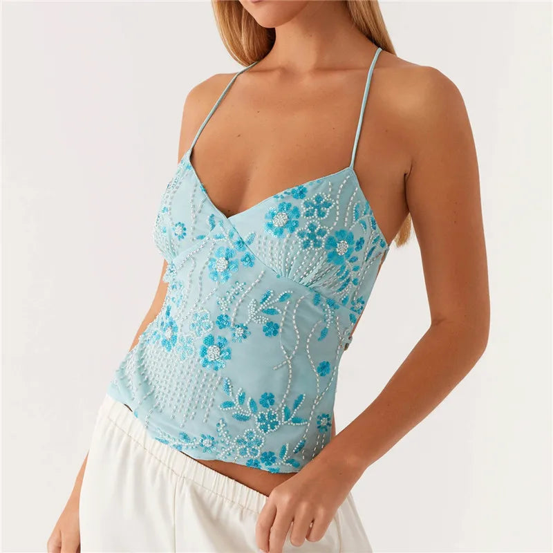 Solana Sequin Halter Top