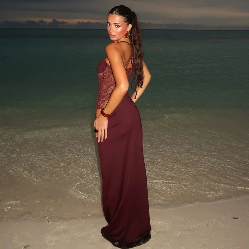 Rylin Lace Cut Out Maxi Dress