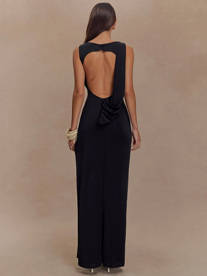 Jennifer Backless Ruched Maxi Dress