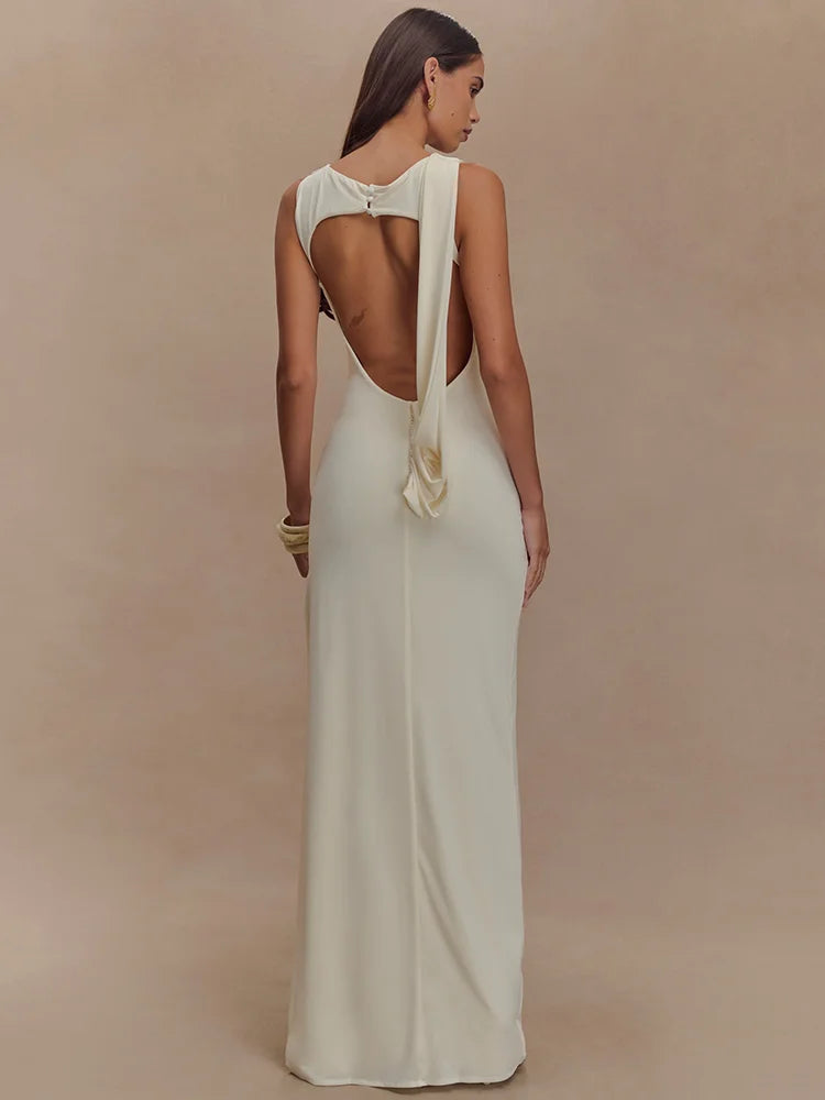 Jennifer Backless Ruched Maxi Dress Bella Chix Co Jennifer Backless Ruched Maxi Dress Bella Chix Co