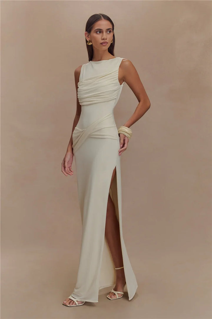 Jennifer Backless Ruched Maxi Dress
