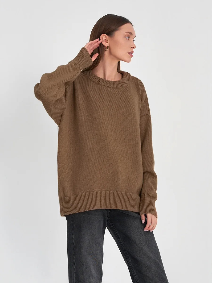 Roll With The Flow O Neck Knitted Pullover