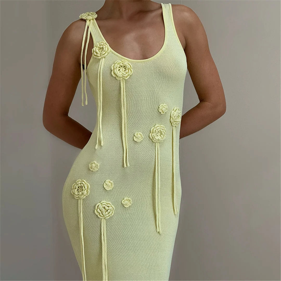 Delany Knitted Flower Dress