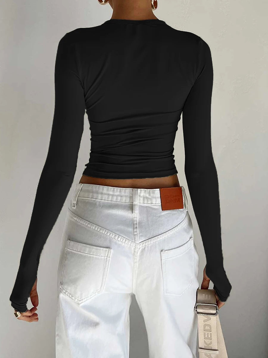 Lenny Thumbhole Crew Neck Top