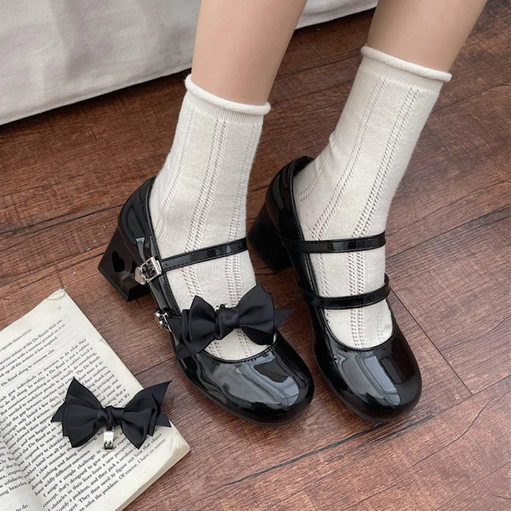 Bowstrapped Dream Ankle Strap Pumps