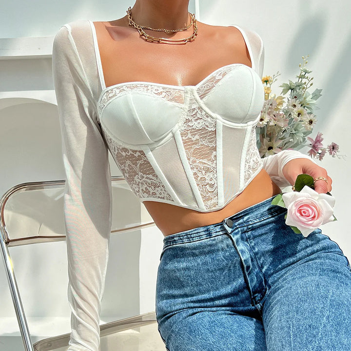 Catching Feelings Lace Corset Top