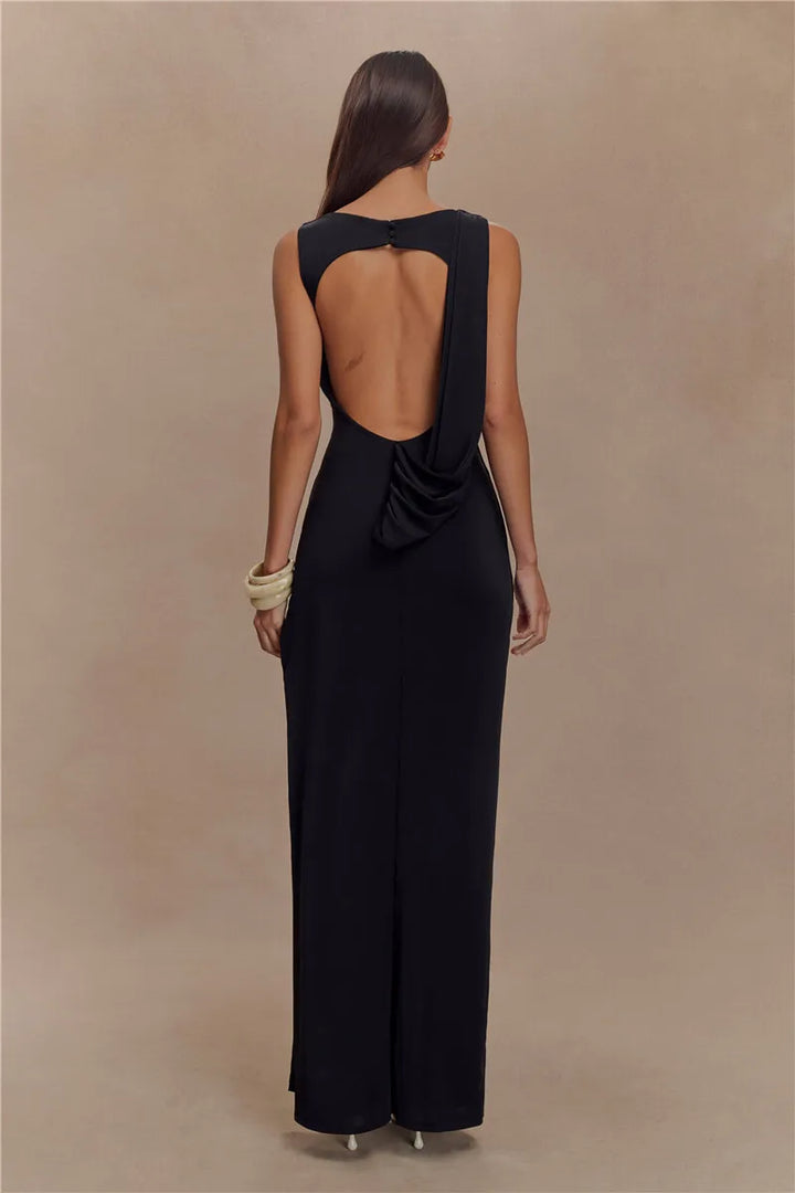 Jennifer Backless Ruched Maxi Dress