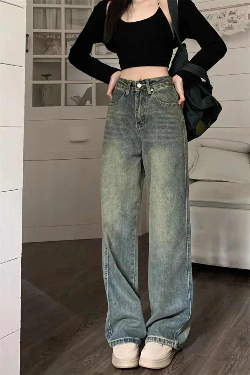 'I Am Freespirit' Baggy Straight Jeans