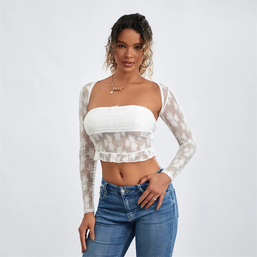 Meshed Petals Lace Top