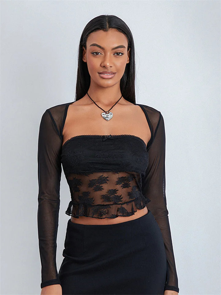 Meshed Petals Lace Top