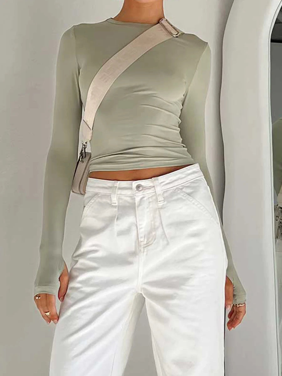 Lenny Thumbhole Crew Neck Top