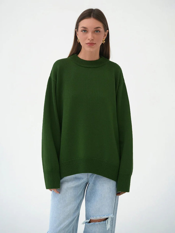 Roll With The Flow O Neck Knitted Pullover